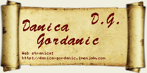 Danica Gordanić vizit kartica